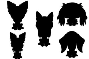 Dog Flat Icon Outline Vector Bundle