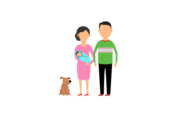 Family Asset Mommy Daddy Baby Dog
