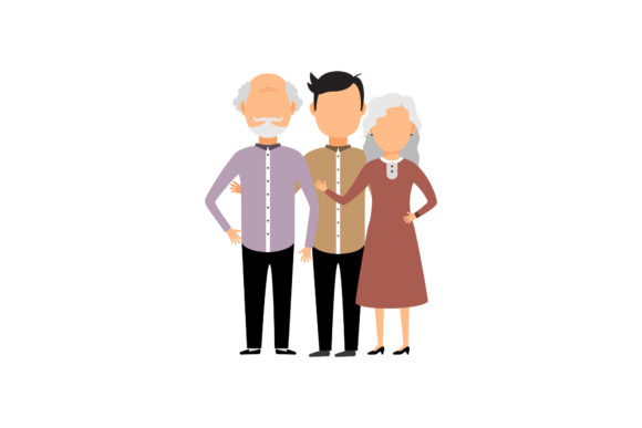 Family Set Grandparents, Son Dog
