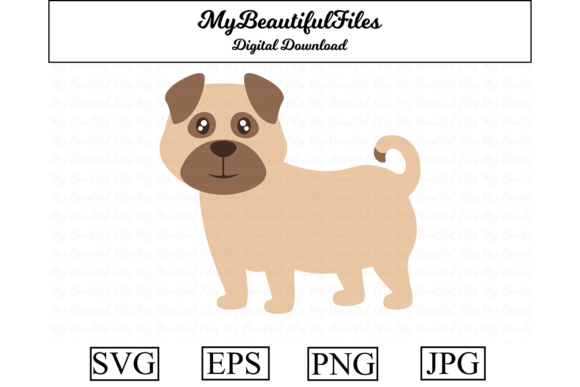 Pug Dog Clipart Illustration